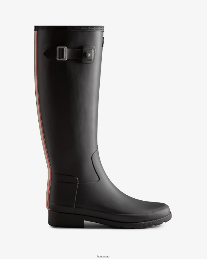 Z2JR8R170 Hunter نحيف حذاء مطر طويل مناسب نحيف وشعار خلفي ثلاثي الألوان